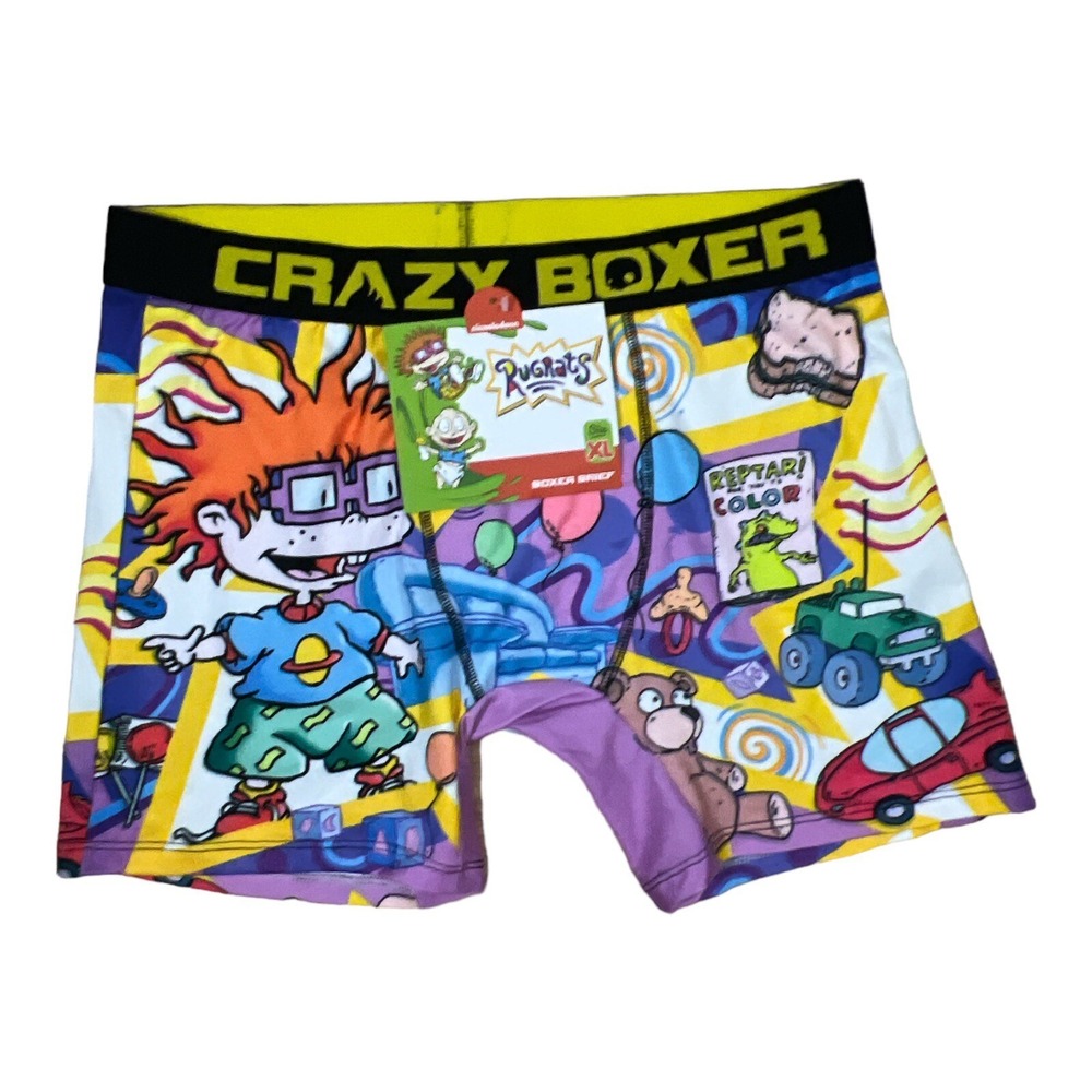 Crazy Boxer Mens Boxer Brief Rugrats Chucky Nickelodeon Size LARGE NWT